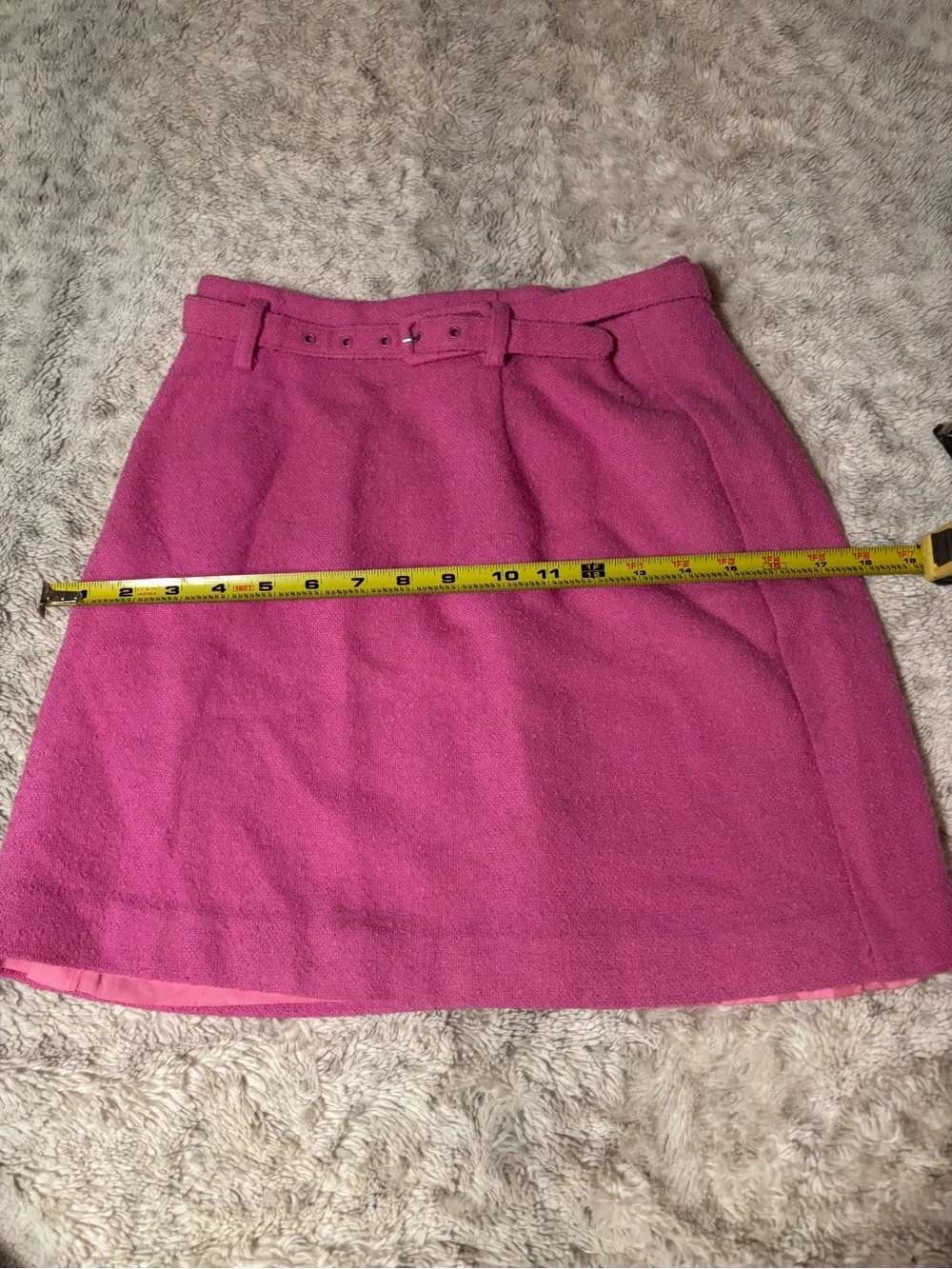 Vintage GUESS Collection Pink Wool Blend Belted Mini Skirt Sz 6 USA Made